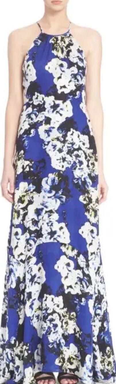 Parker Grady Floral print Halter Maxi Dress Size XS